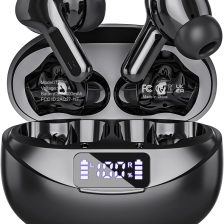 Wireless Earbuds Bluetooth 5.3 Headphones HiFi Stereo, Wireless Earphones with Noise Cancelling Mic, 50H Playback Ear Buds with LED Digital Display for iOS/Andriod