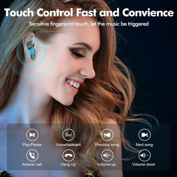 Wireless Earbuds Bluetooth 5.3 Headphones HiFi Stereo, Wireless Earphones with Noise Cancelling Mic, 50H Playback Ear Buds with LED Digital Display for iOS/Andriod - Image 7